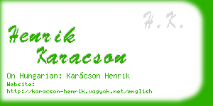 henrik karacson business card