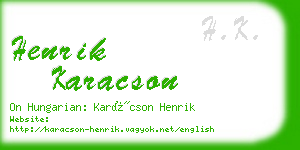 henrik karacson business card